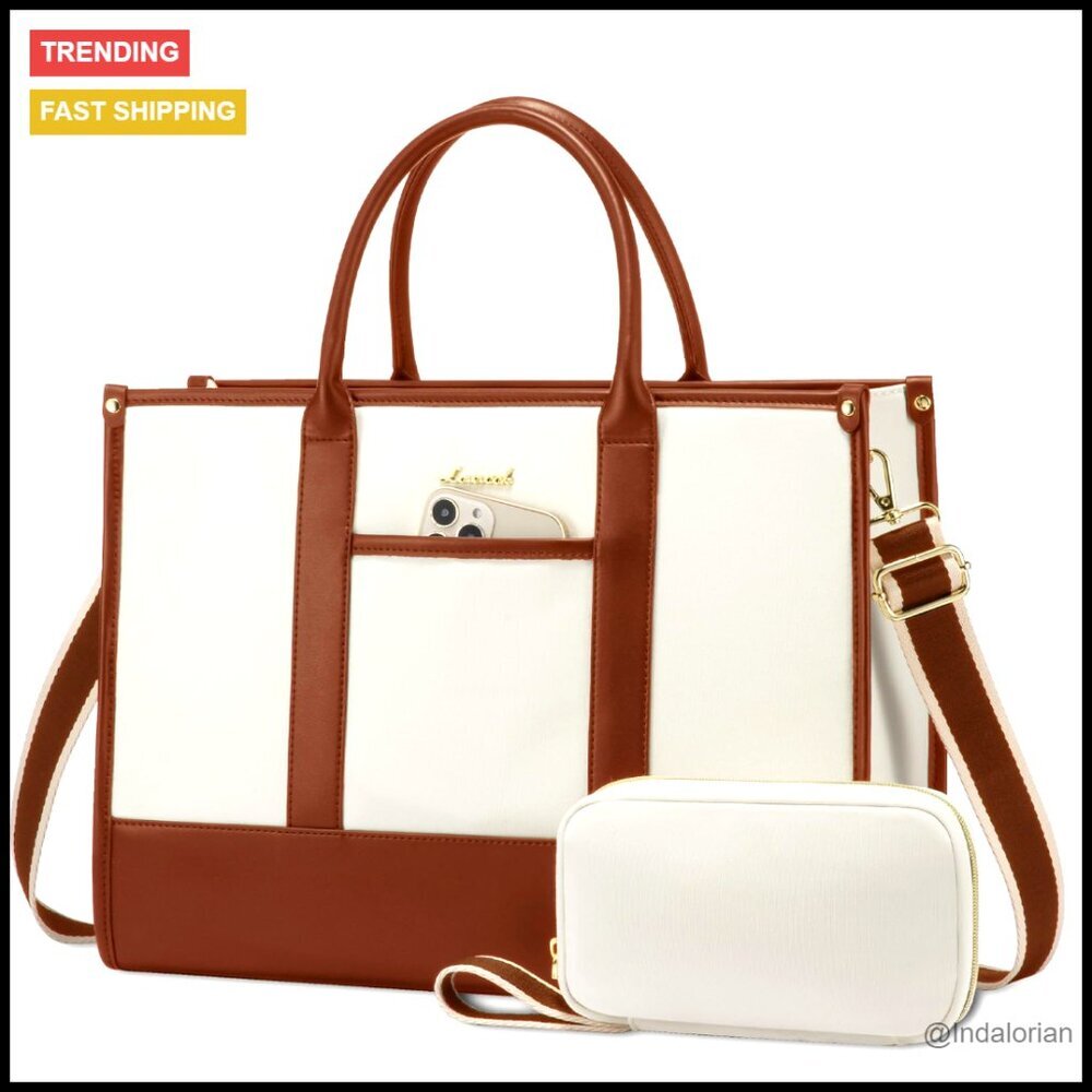 Professional Laptop Tote Bag Lightweight Work Briefcase Elegant Chic Office